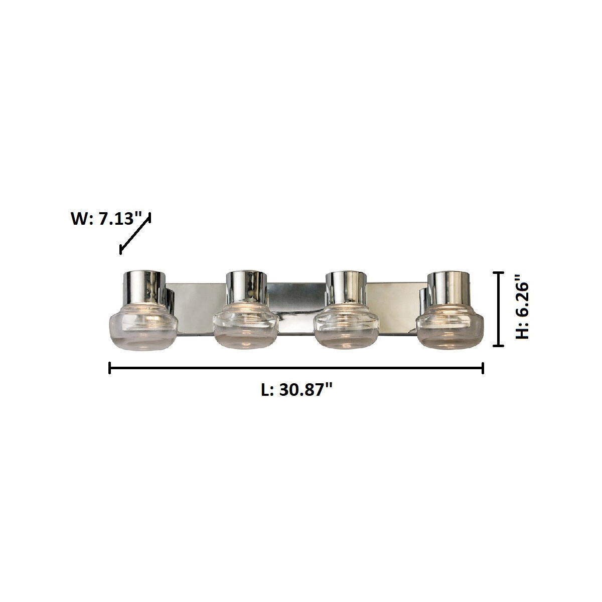 Belby LED 30.87 inch Chrome Bath Vanity Wall Light